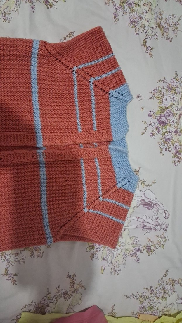 Kız Çocuk Bohem Tarzı Kahverengi Örgü Süveter - Görsel 2