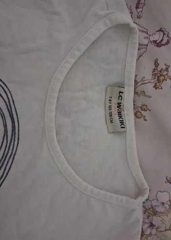 Kız Çocuk Beyaz Baskılı Kısa Kollu Tişört - Görsel 2