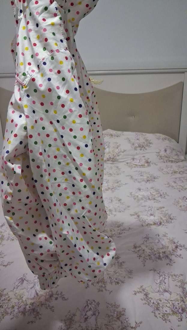 Kapüşonlu Renkli Baskılı Kız Yağmurluk - Görsel 4