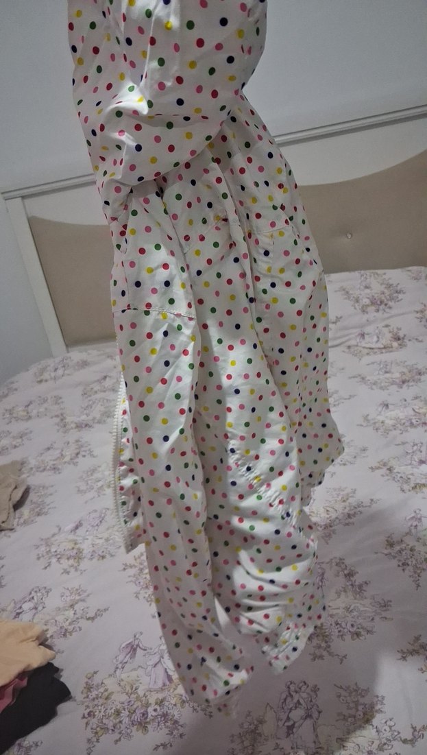 Kapüşonlu Renkli Baskılı Kız Yağmurluk - Görsel 5