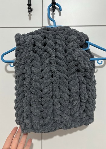 Kız Çocuk Gri Örgü Triko Yelek - Görsel 3