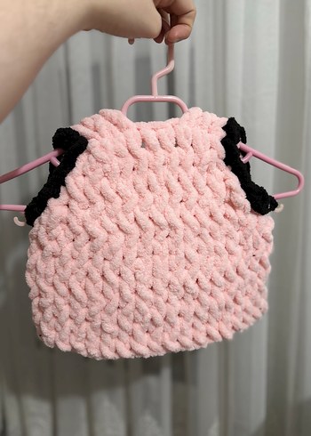 Kız Çocuk Pembe Örgü Süveter V Yaka - Görsel 2