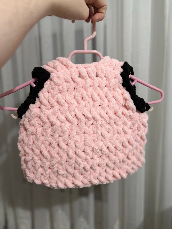 Kız Çocuk Pembe Örgü Süveter V Yaka - Görsel 2