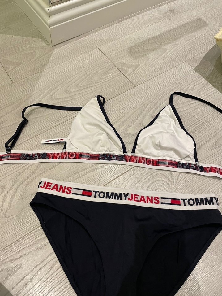 Tommy Jeans Kırmızı Siyah İpli Bikini - Görsel 2