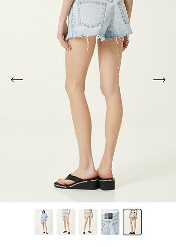 Alexender Wang Kadın Mavi Kot Şort - Görsel 8