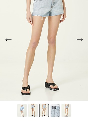 Alexender Wang Kadın Mavi Kot Şort - Görsel 7