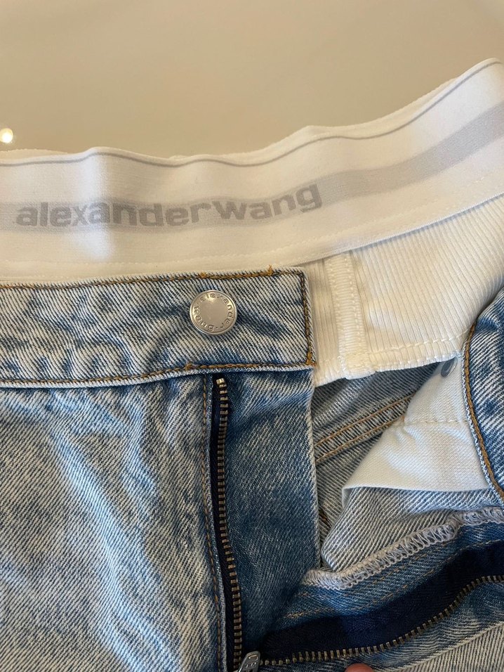 Alexender Wang Kadın Mavi Kot Şort - Görsel 3