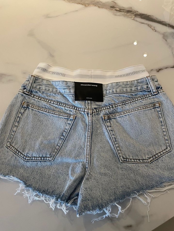 Alexender Wang Kadın Mavi Kot Şort - Görsel 4