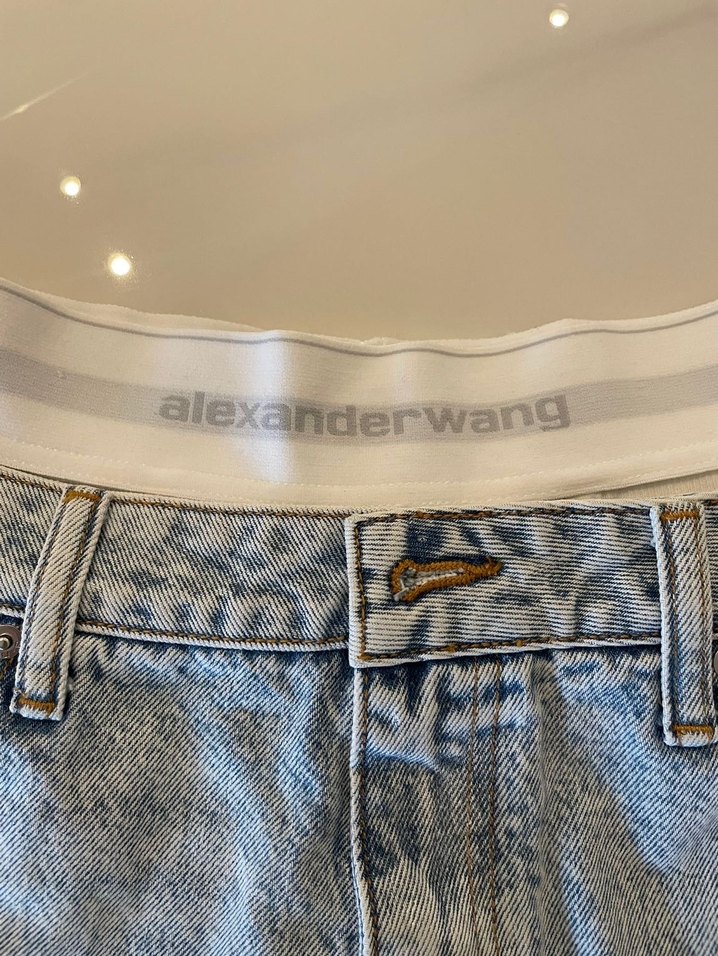 Alexender Wang Kadın Mavi Kot Şort - Görsel 2