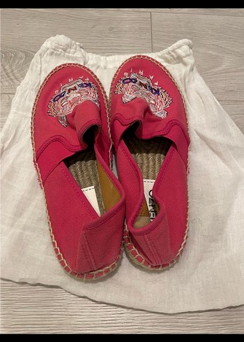 Kenzo Pembe Nakışlı Kadın Dolgu Topuk Espadril - Görsel 4