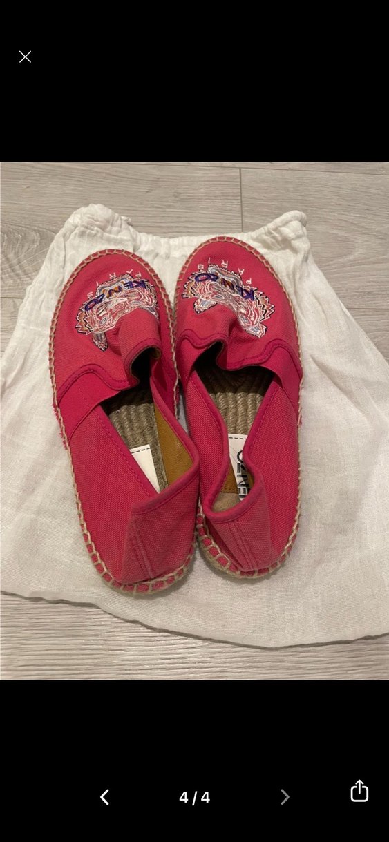 Kenzo Pembe Nakışlı Kadın Dolgu Topuk Espadril - Görsel 4