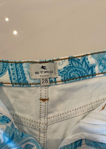 Etro şort Bohem Desenli Kadın Mini Denim Şort - Görsel 2