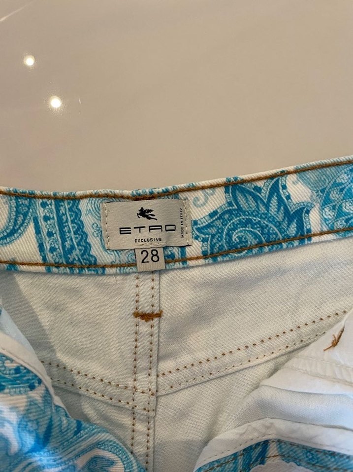 Etro şort Bohem Desenli Kadın Mini Denim Şort - Görsel 2