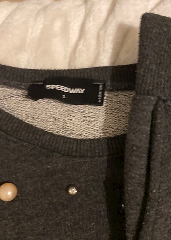 İnci Detaylı Gri Kız eşofman sweatshirt Takım - Görsel 4