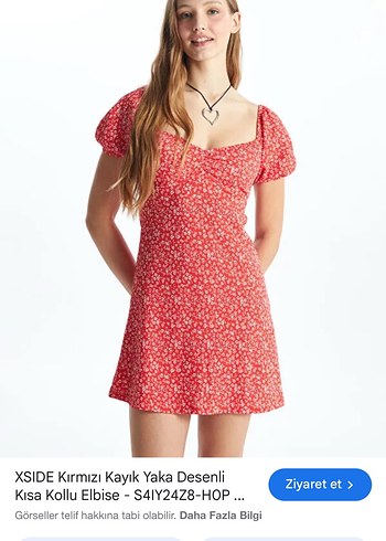 Kısa Kırmızı Mini V Yaka Elbise - Görsel 3