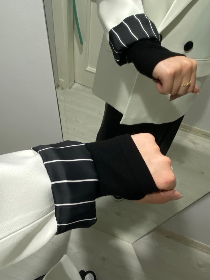 Beyaz Blazer Ceket - Görsel 3