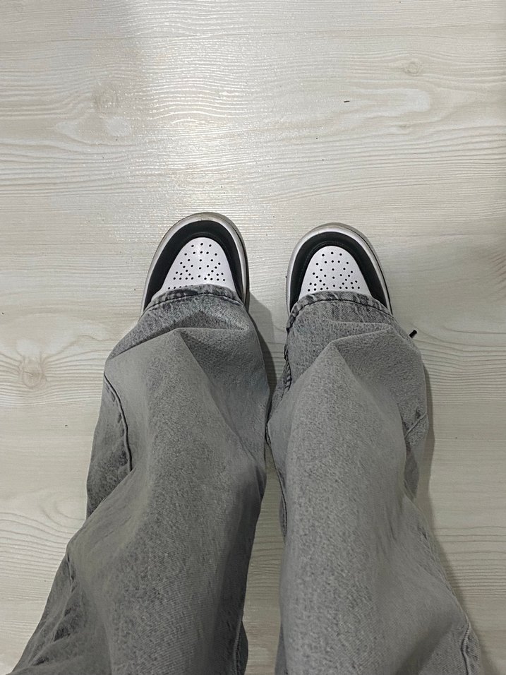 Gri bol paça jean - Görsel 3