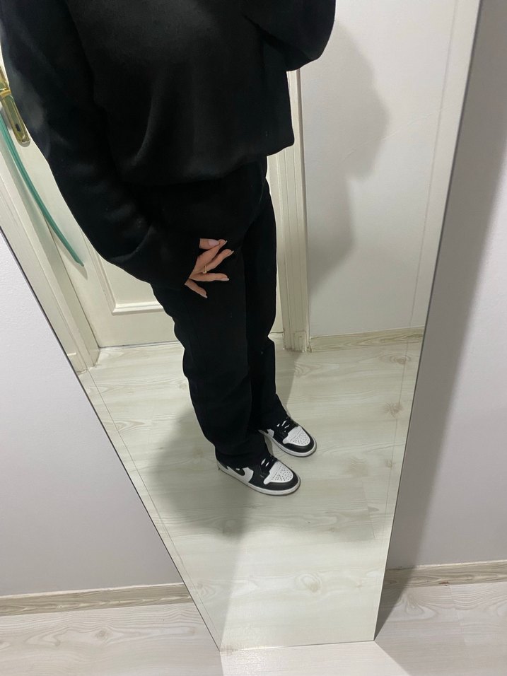 Siyah Regular Fit kanvas kot pantolon - Görsel 2