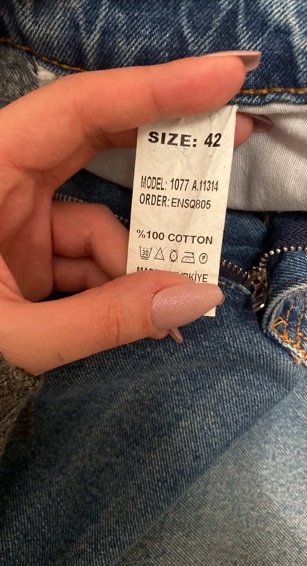 Kadın Mavi Bol Kesim Maxi Kot Pantolon - Görsel 4