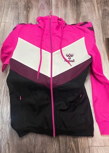 Kadın Pembe Fermuarlı Spor Ceket eşofman üstü - Görsel 3