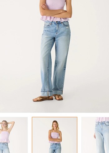 Kadın Açık Mavi jeans - Görsel 4