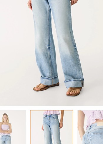 Kadın Açık Mavi jeans - Görsel 3