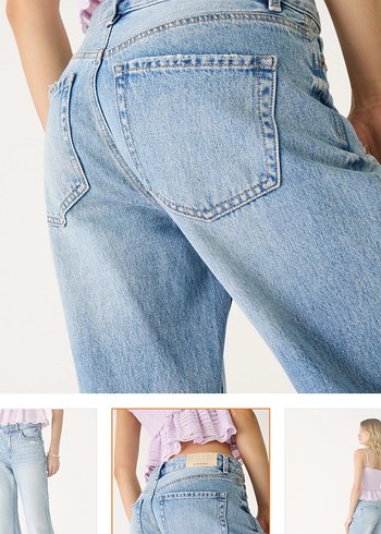Kadın Açık Mavi jeans - Görsel 2