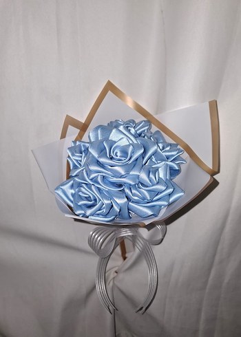 Mavi Kurdele Çiçek Buketi - Görsel 4