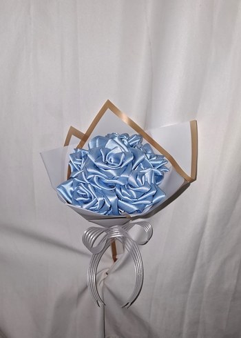 Mavi Kurdele Çiçek Buketi - Görsel 3