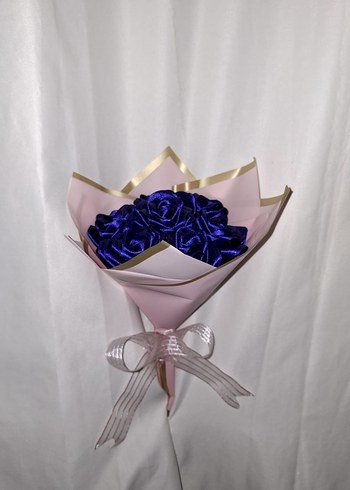 Lacivert Kurdele Çiçek Buketi - Görsel 2