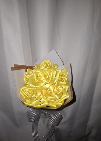 Sarı Kurdele Çiçek Buketi - Görsel 3