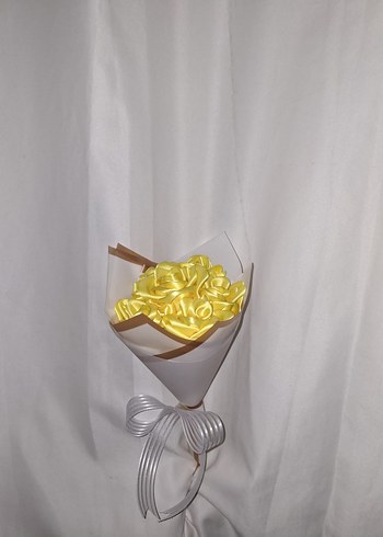 Sarı Kurdele Çiçek Buketi - Görsel 4