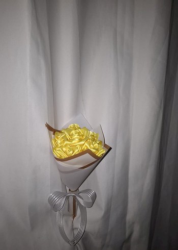 Sarı Kurdele Çiçek Buketi - Görsel 2