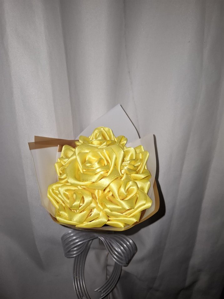 Sarı Kurdele Çiçek Buketi - Görsel 3