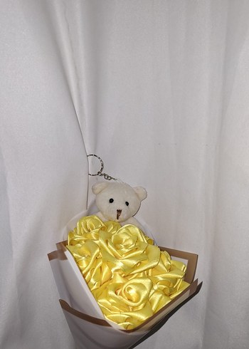 Sarı Kurdele Çiçek Buketi (Ayıcıklı) - Görsel 7