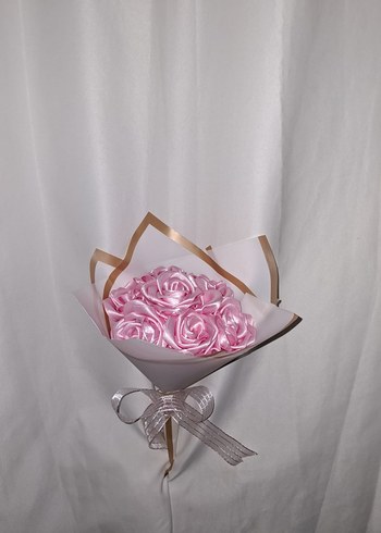 Pembe Kurdele Çiçek Buketi - Görsel 2