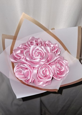 Pembe Kurdele Çiçek Buketi - Görsel 6