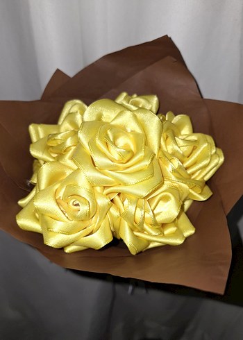 Sarı Kurdele Çiçek Buketi - Görsel 5