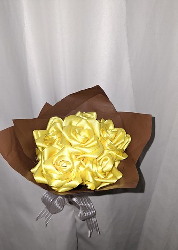 Sarı Kurdele Çiçek Buketi - Görsel 4