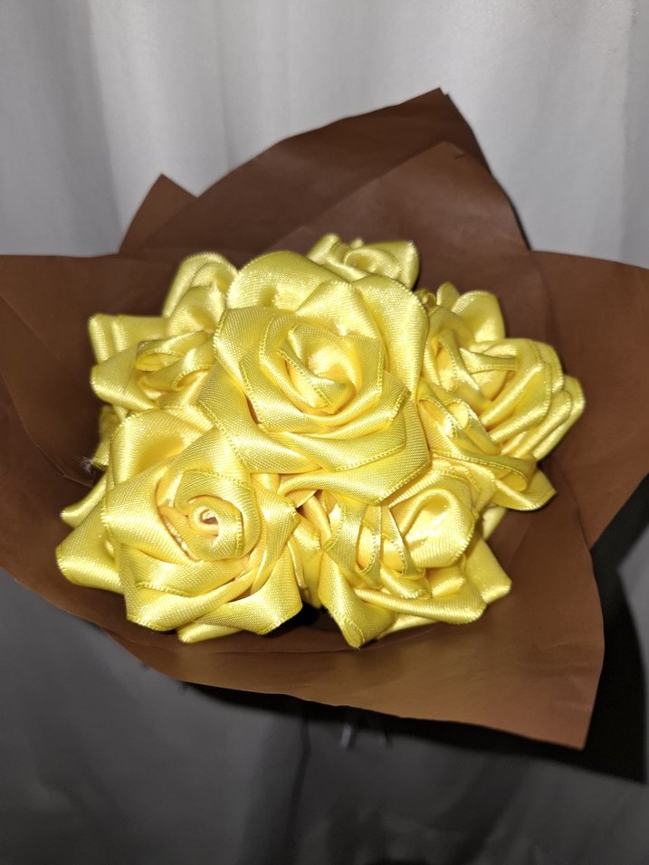 Sarı Kurdele Çiçek Buketi - Görsel 5