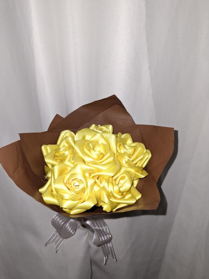 Sarı Kurdele Çiçek Buketi - Görsel 4