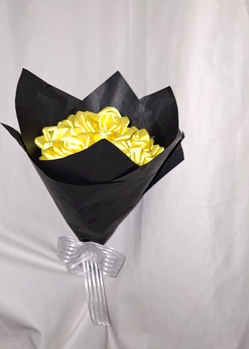 Sarı Kurdele Çiçek Buketi - Görsel 2