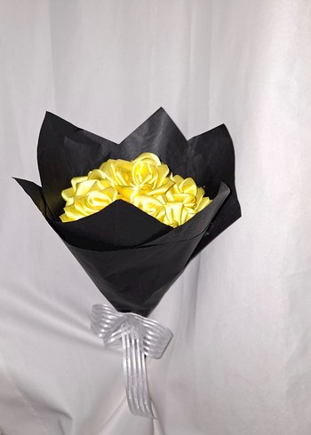 Sarı Kurdele Çiçek Buketi - Görsel 3