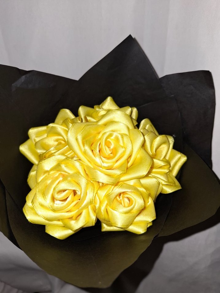 Sarı Kurdele Çiçek Buketi - Görsel 5