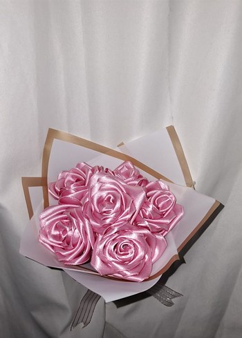 Pembe Kurdele Çiçek Buketi - Görsel 4