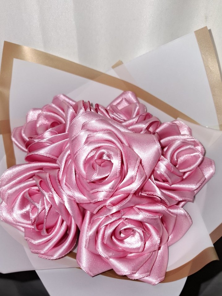 Pembe Kurdele Çiçek Buketi - Görsel 5