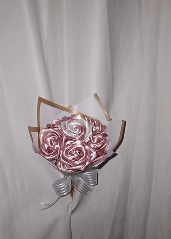 Pudra Kurdele Çiçek Buketi - Görsel 2