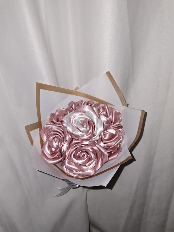 Pudra Kurdele Çiçek Buketi - Görsel 4