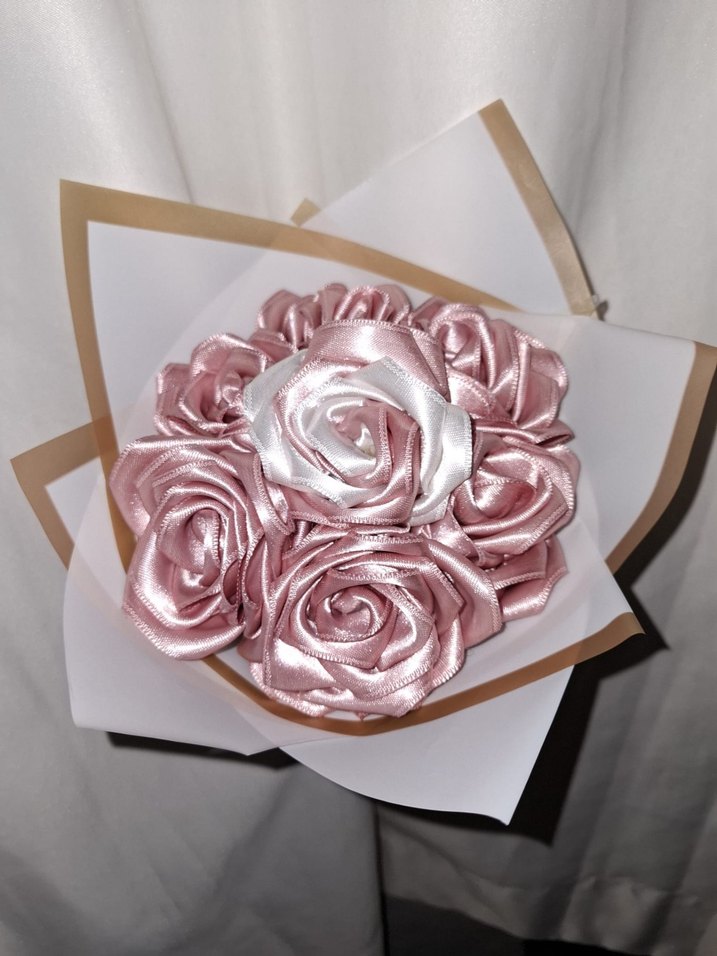 Pudra Kurdele Çiçek Buketi - Görsel 5