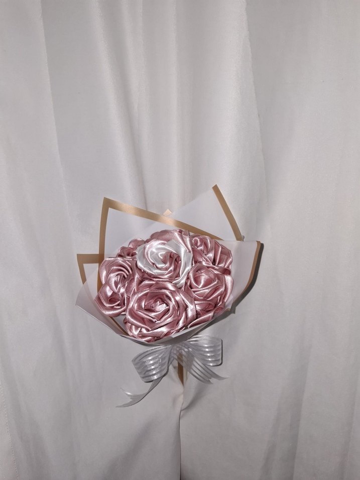 Pudra Kurdele Çiçek Buketi - Görsel 3